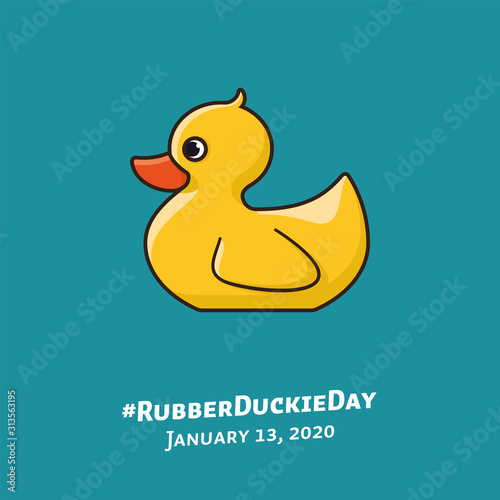 Fotografie Rubber Duckie vector illustration  for #RubberDuckieDay - 13th of January