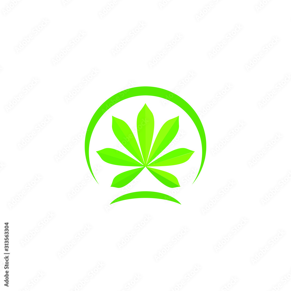 vector logo nature tropical casava leaf green concept vector logo nature tropical casava leaf green concept