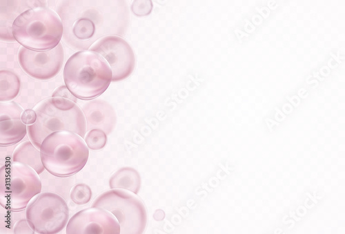 Cell cancer stem science banner. Vector virus medical background. Biology 3d research dna patern..