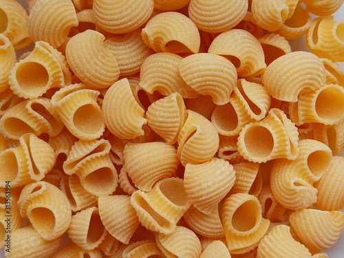 pasta on white background