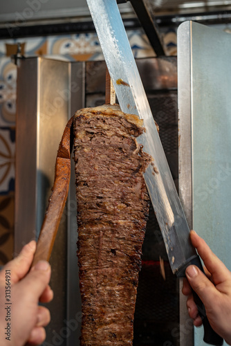 Delicious turkish doner kebab grilled meat