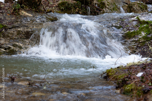 Mountain river in early spring