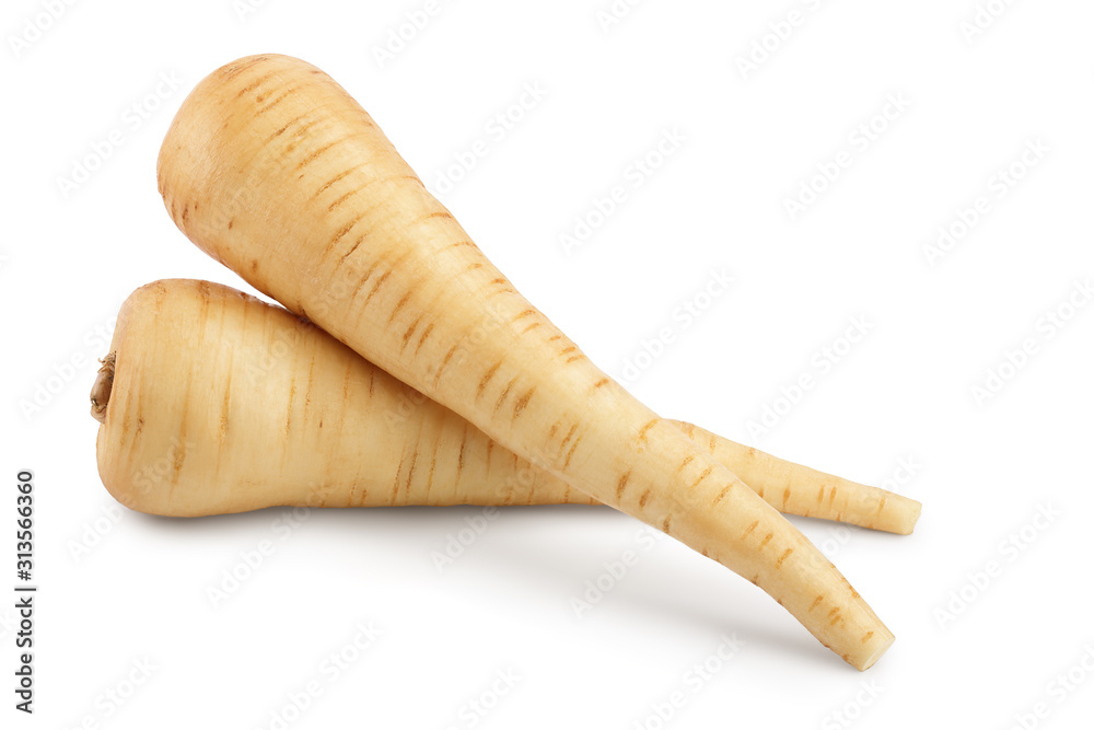 Parsnip root isolated on white background with clipping path Parsnip root isolated on white background with clipping path