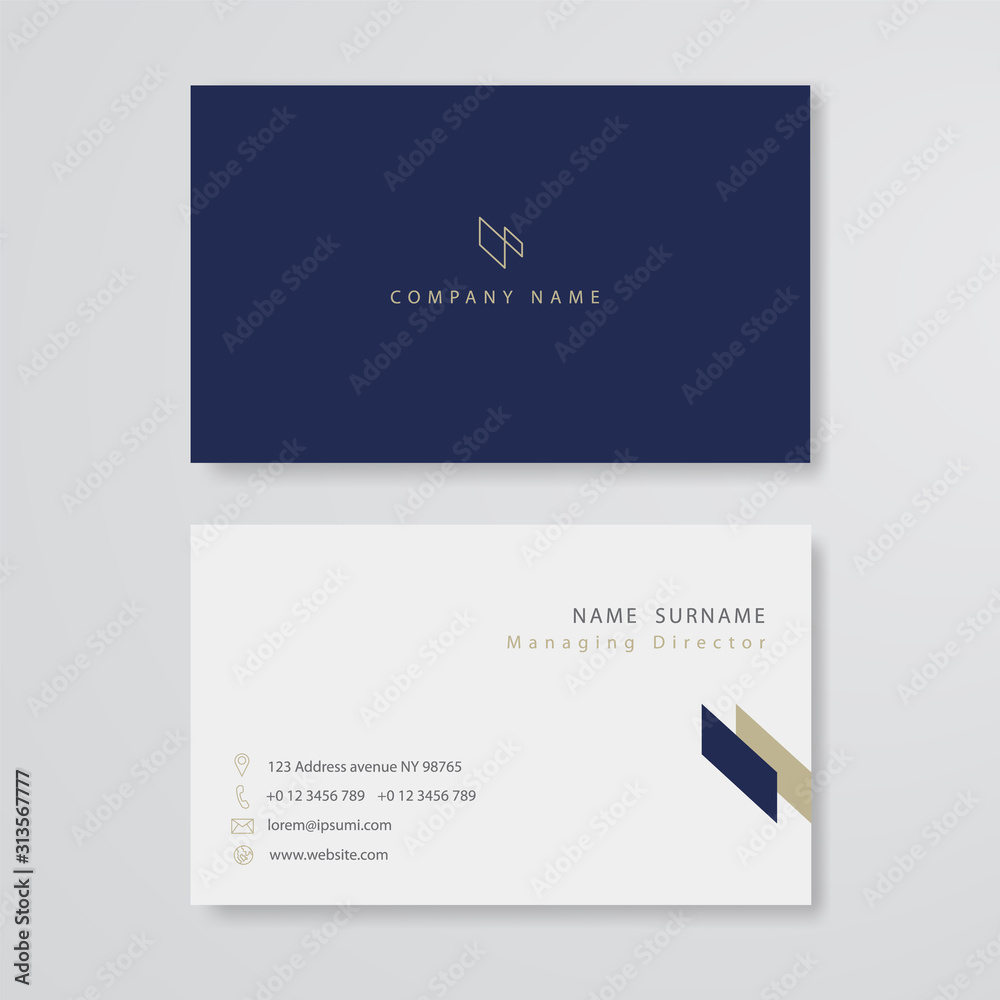 White business card flat design template