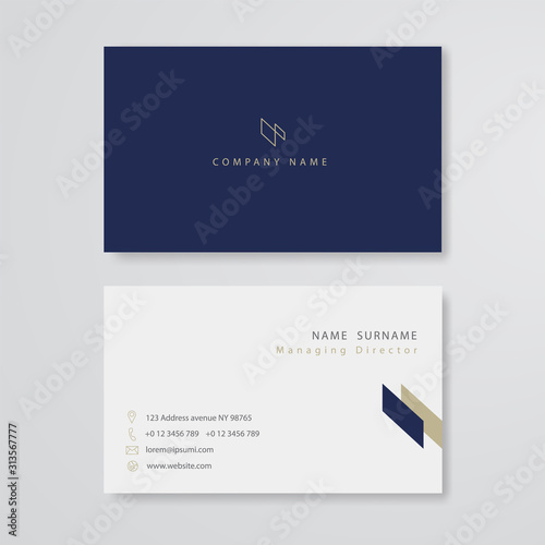 Wallpaper Mural White business card flat design template Torontodigital.ca