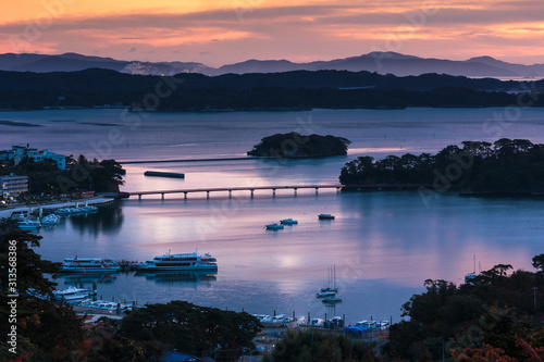 日本三景・松島の夜明け、秋