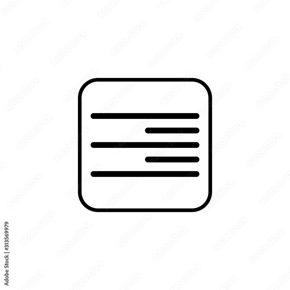 Right alignment vector icon isolated on white background. Flat icon symbol sign for mobile concept and web apps design. Right alignment vector icon isolated on white background. Flat icon symbol sign for mobile concept and web apps design.