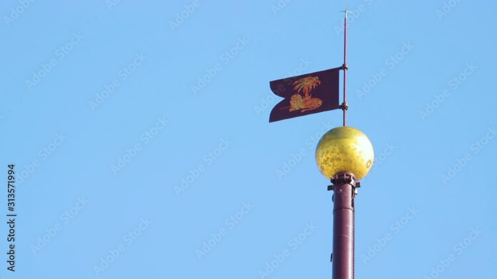 flag of palamanova, zoom on the symbol in the main square of the historical city of friuli-venezia giulia flag of palamanova, zoom on the symbol in the main square of the historical city of friuli-venezia giulia