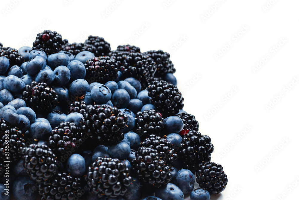 Blackberry and blueberry background. Top view. Blackberry and blueberry background. Top view.