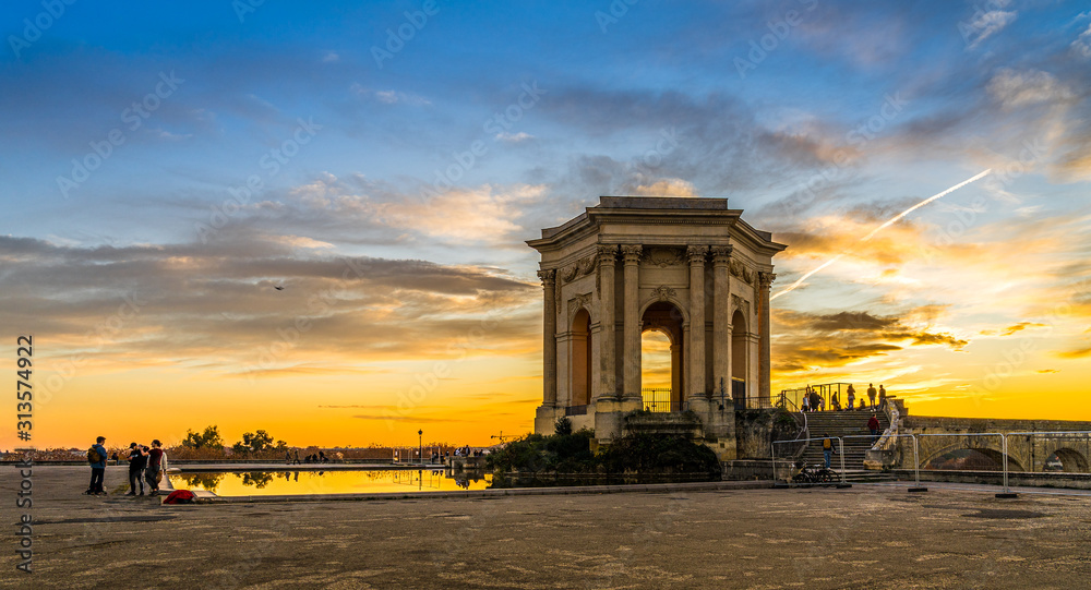 Chateau d'eau, Bassin principal du Peyrou in Montpellier, France. Chateau d'eau, Bassin principal du Peyrou in Montpellier, France.