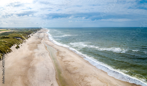 Aerial view of the Sondervig Beach in Denmark - Europe photo