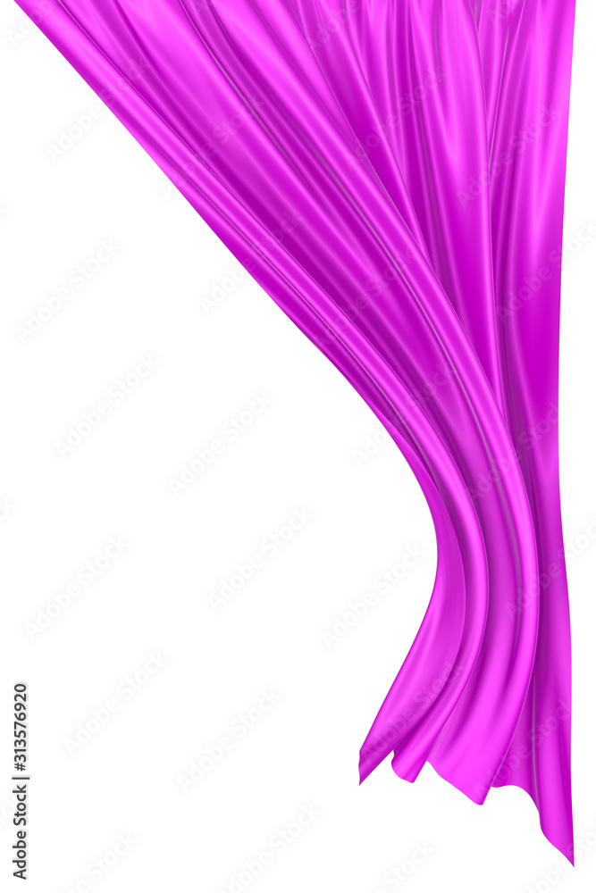 Obraz premium Abstract background of magenta wavy silk or satin. 3d rendering image.