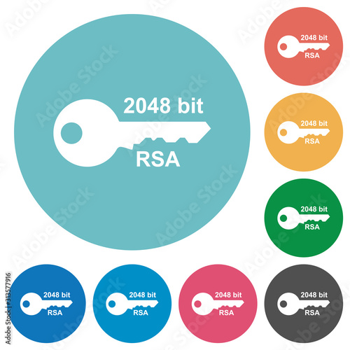 2048 bit rsa encryption flat round icons