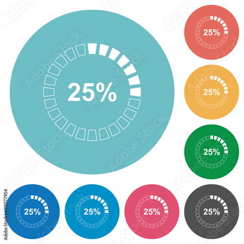 25 percent loaded flat round icons