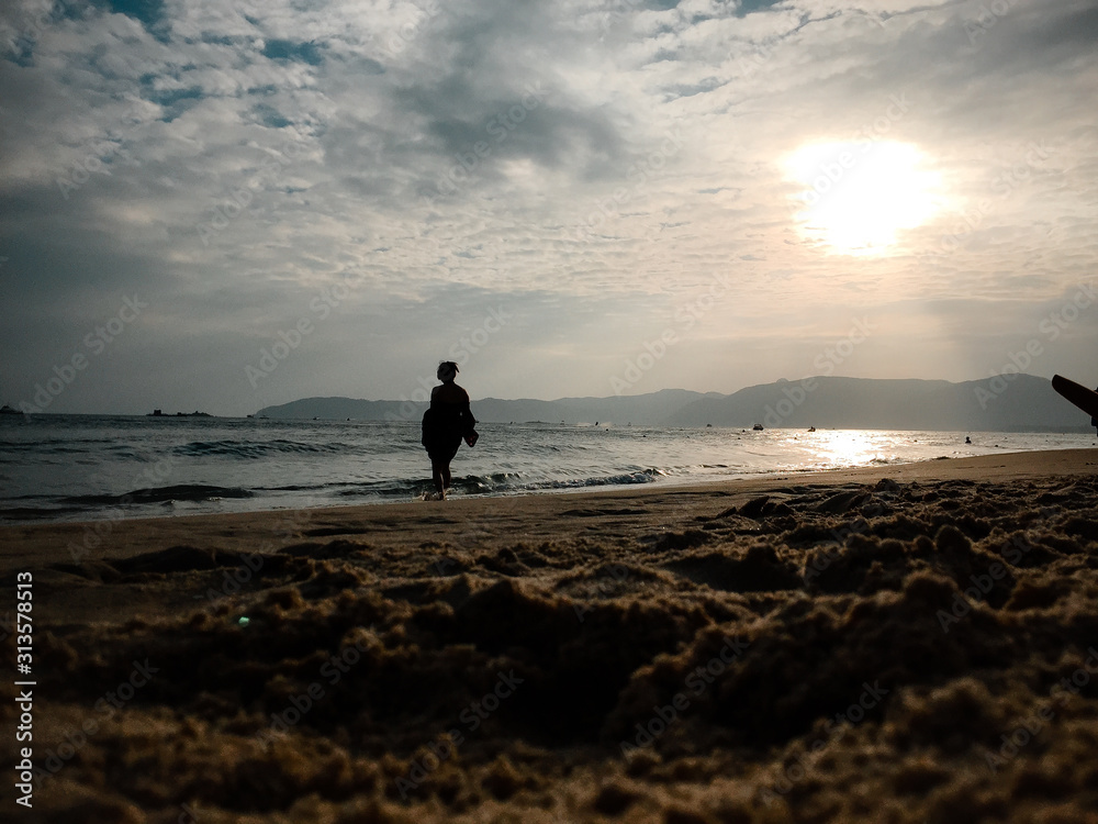 Naklejka premium beach in china, travel to asia