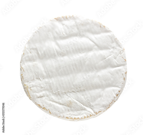 Camembert cheese isolated on white background photo