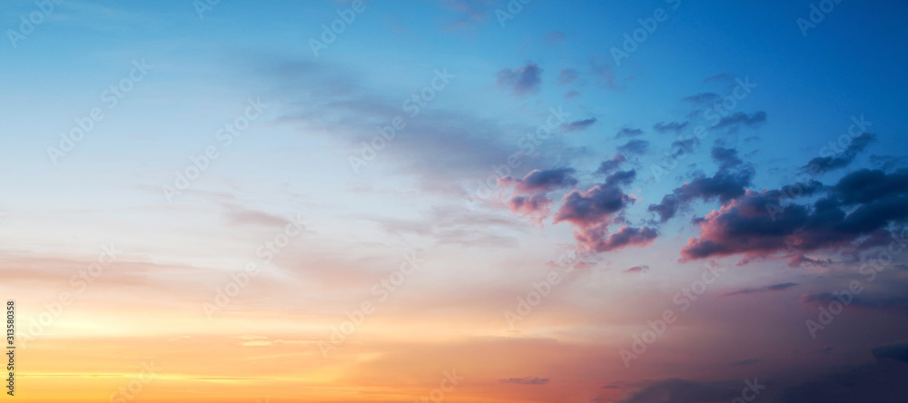 Sunset or sunrise sky colorful background