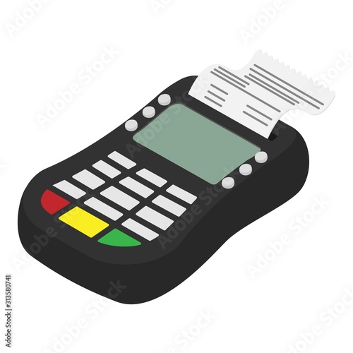 Bank terminal icon. Isometric of bank terminal vector icon for web design isolated on white background