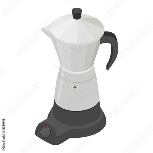 Turkish coffee kettle icon. Isometric of turkish coffee kettle vector icon for web design isolated on white background