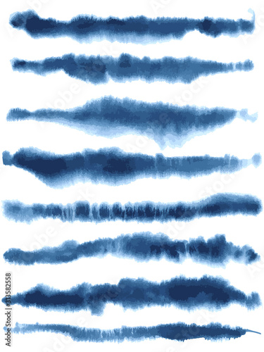 Abstract vector background with indigo blue brush strokes