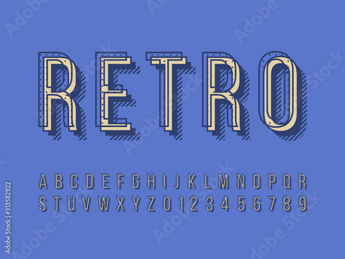 Stylish trendy logotype Retro Bar. 3D colorful Font