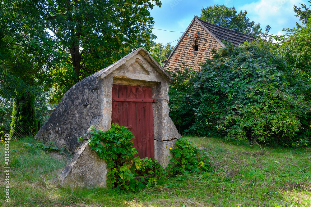 old basement dug underground in Podlasie, Poland