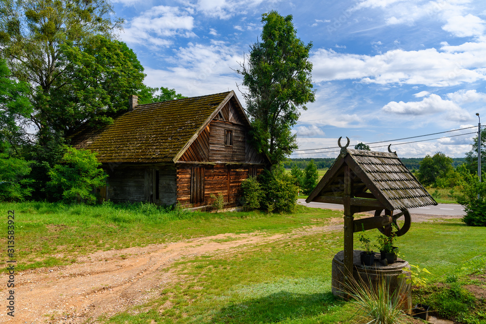 old wooden house in Podlasie, Poland