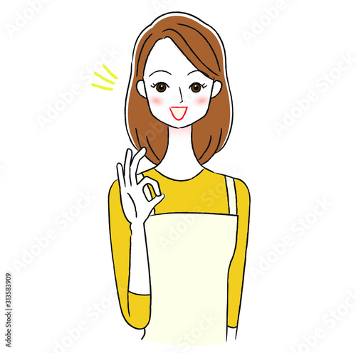 エプロンの女性　疑問　解決