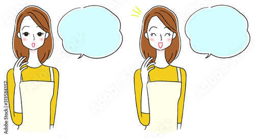 エプロンの女性　疑問　解決