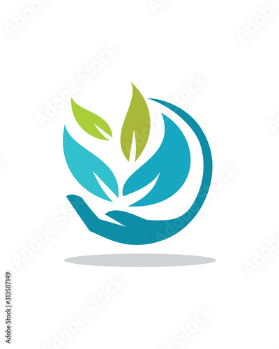 Hand and Leaf Logo