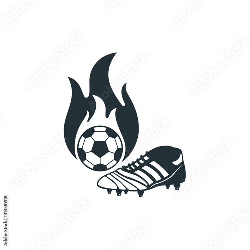 soccer ball emblem badge name tag theme vector design for print on sticker, vinyl, decal, mug and t shirt