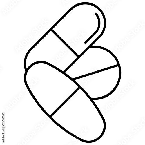 Pain Managment Medicines Concept, Pills and Tablets Design Icon Vector