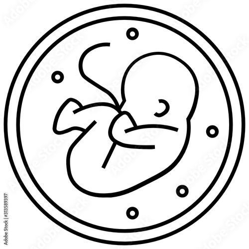 unborn offspring design, fetus vector on white background, foetus Icon concept