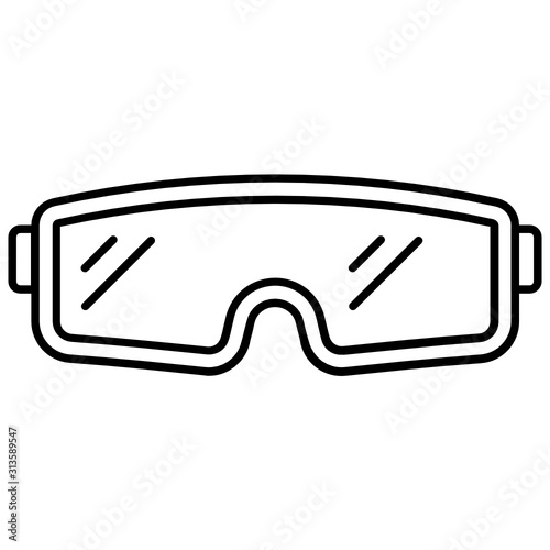 Biology goggles Eye protection technology vector,  Scientific Lab glasses Icon Design