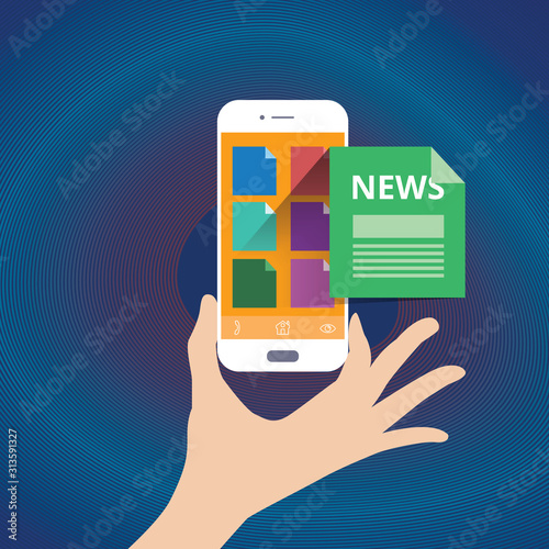 News app on smartphone screen