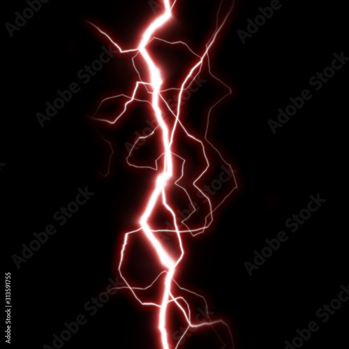 red lightning strike on black background © BORIS
