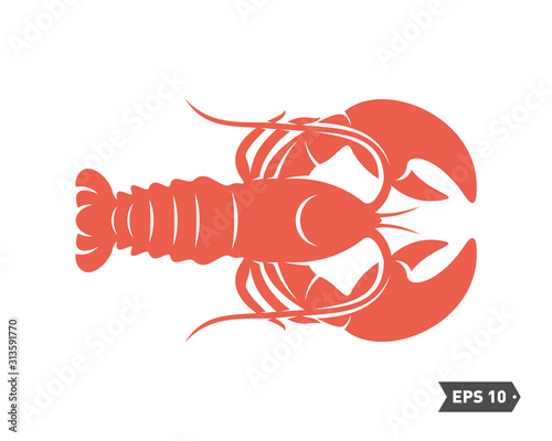 Shrimp logo design Vector. Isolated shrimp on white background. Prawns. Vector illustration.