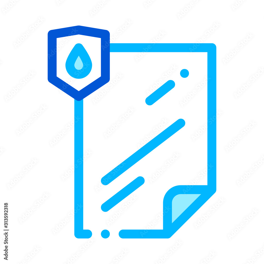 Waterproof Material File Vector Thin Line Icon. Waterproof Material Lamination Document, Industrial Use Linear Pictogram. Clothes, Moisture Absorbing Substance Illustration Waterproof Material File Vector Thin Line Icon. Waterproof Material Lamination Document, Industrial Use Linear Pictogram. Clothes, Moisture Absorbing Substance Illustration
