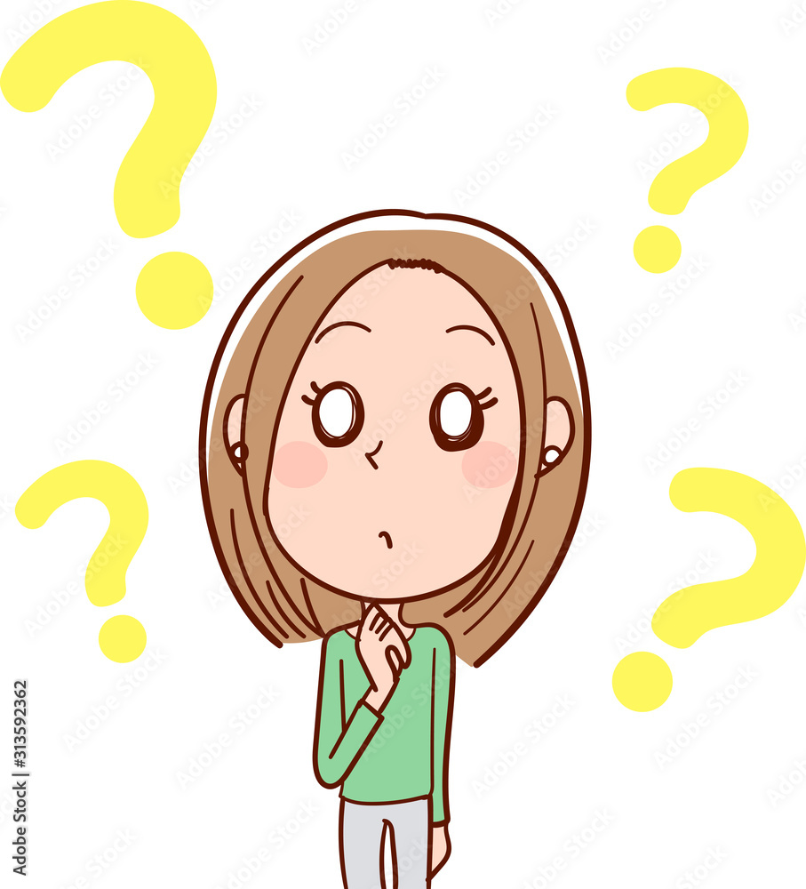 イラスト素材 疑問を持つ若い女性 Stock Vector Adobe Stock