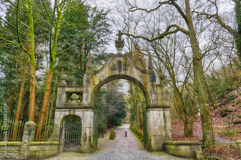 Portal eine Schlosses an der Grenze von Ratingen