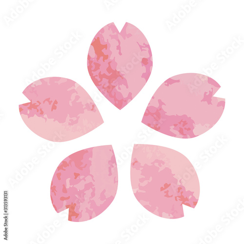 桜の花（分割した花びら） ワンポイント ピンク色