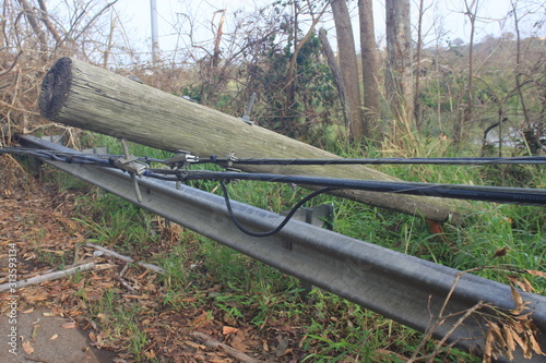 Downed powerline in Rincon Puerto Rico