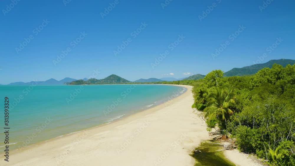 Aerial, view on huge beach and australian coastline in Palm Cove, Cairns in Queensland, Australia Aerial, view on huge beach and australian coastline in Palm Cove, Cairns in Queensland, Australia