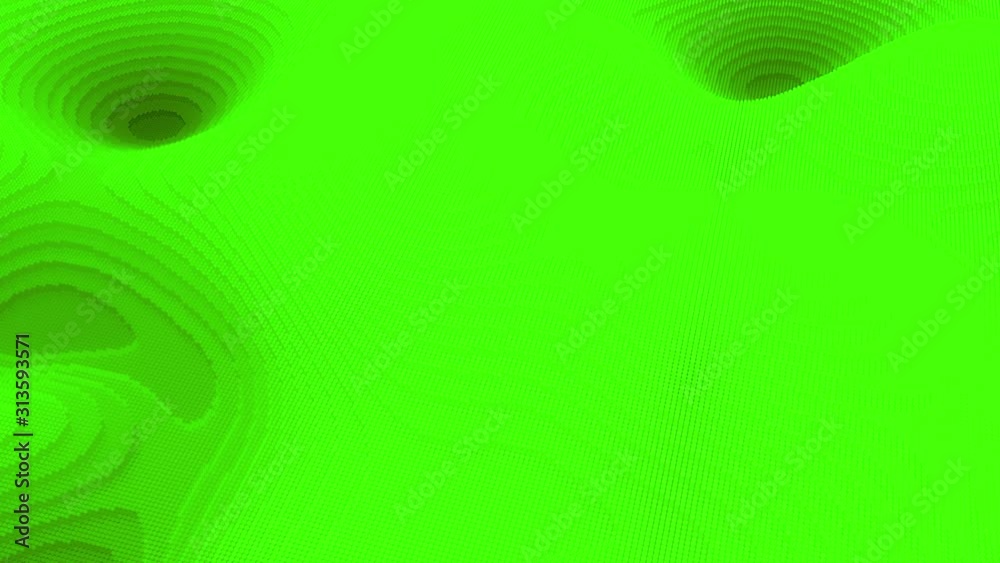 Wavy bright green surface with ripples and grains, seamless loop ...