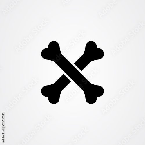 Crossbones icon logo design. flat vector illustration