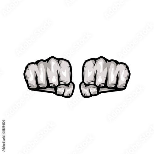 fist two-handed vector logo