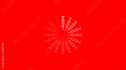 line style syringe line out gradation flat style clean illustration 