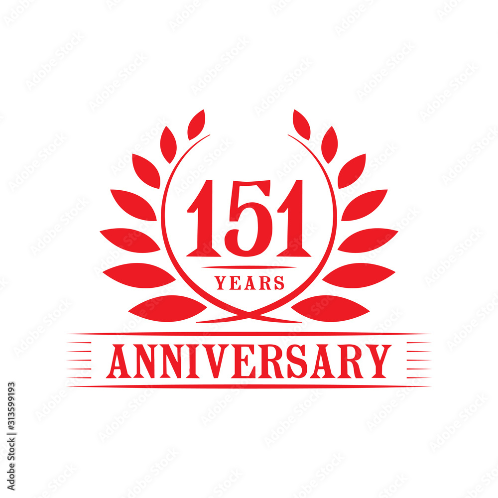 151 years logo design template. One hundred fifty first anniversary vector and illustration. 151 years logo design template. One hundred fifty first anniversary vector and illustration.