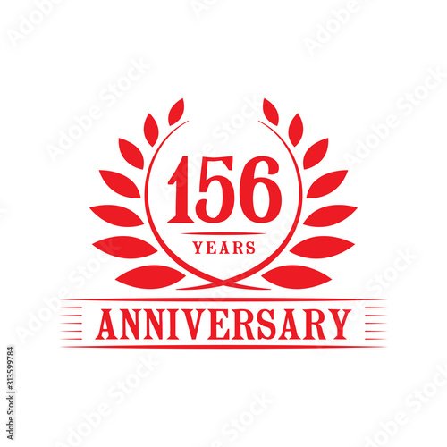 156 years logo design template. One hundred fifty sixth anniversary vector and illustration. © JohnyBlack