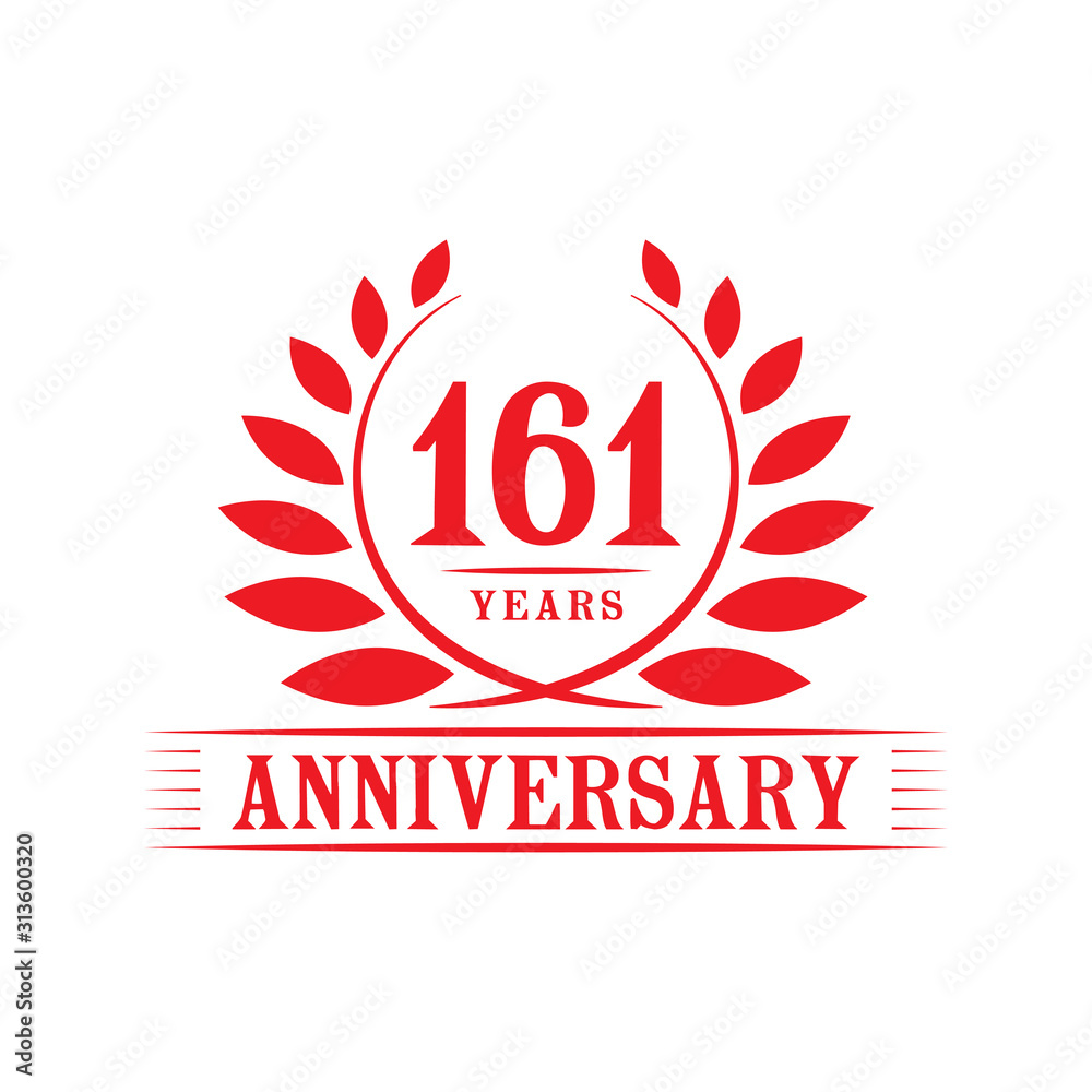 161 years logo design template. One hundred sixty first anniversary vector and illustration. 161 years logo design template. One hundred sixty first anniversary vector and illustration.